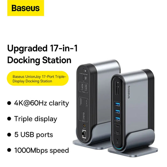 Baseus UnionJoy 17-Port Triple-Display Type C Docking Station-B00532304811-00