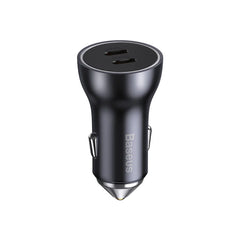 Baseus Golden Contactor Max Dual Fast Charge Car Charger C+C 60W Dark Gray-CGJM000213