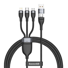 Baseus 3in1 USB / USB Type C - USB Type C / Lightning / micro USB cable (5 A - 100 W / 20 W / 18 W) 1.2 m Power Delivery Quick Charge (CA2T3-G1)