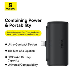 Baseus Compact Fast Charging Power Bank IP Edition 5000mAh 20W Cluster Black