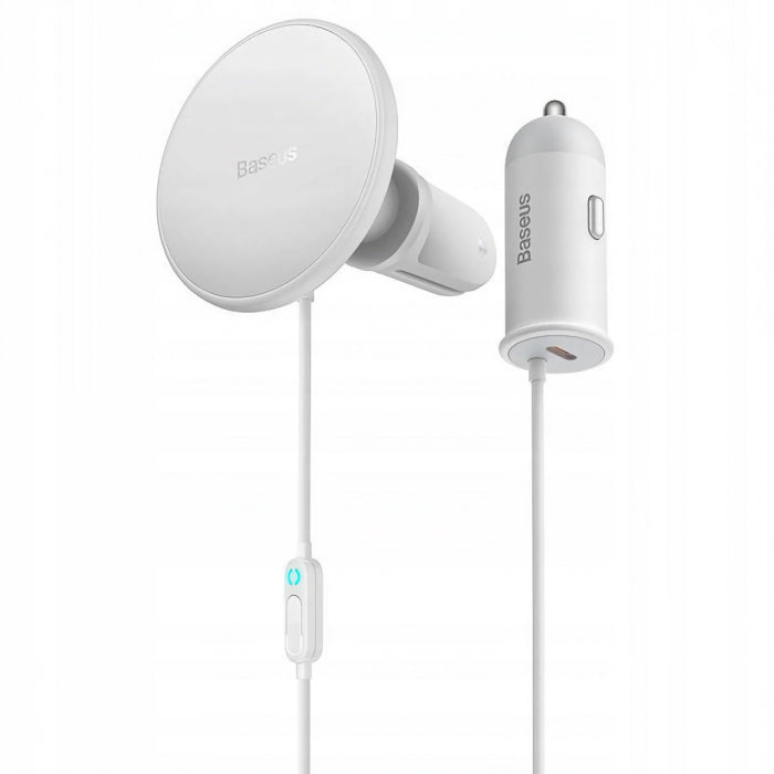 Baseus Car Charger MagSafe 15W holder for Air vent Type C 25W White SUCX040102