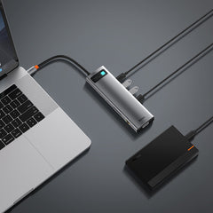 Baseus Metal Gleam 11 in 1 Multifunctional USB Type-C Hub Grey -(CAHUB-CT0G)