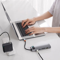 Baseus Metal Gleam 9 in 1 Multifunctional USB Type-C Hub Grey (CAHUB-CU0G)