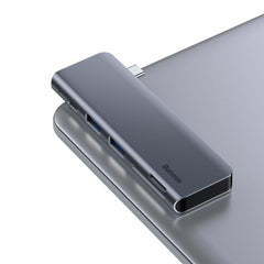 Baseus Harmonica 5 in 1Type-C USB Hub for Type-C Laptop Grey (CAHUB-K0G)