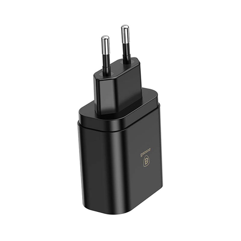 Baseus Mirror Lake Digital Display 3Xusb Ports Travel Charger Adapter Eu Plug (CCALL-BH01)