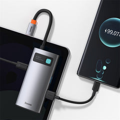 Baseus Metal Gleam 4 in 1 Multifunctional USB Type-C Hub Grey (CAHUB-CY0G)