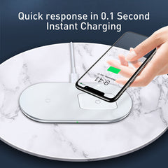 Baseus 2 in 1 Wireless Charger for iPhone/Other Smartphones & Apple Airpods(WXJK-C01)