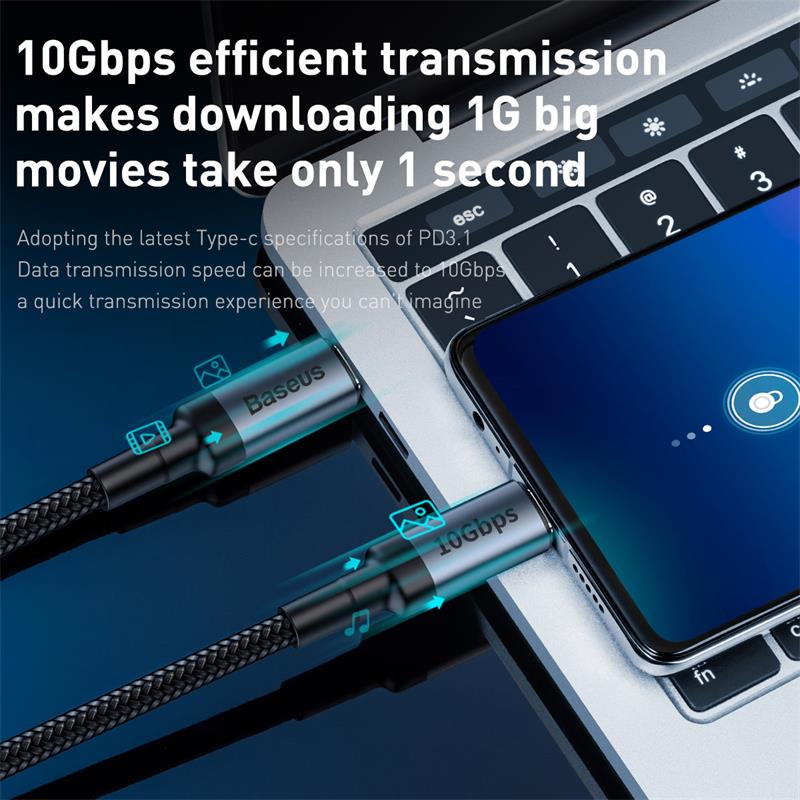 Baseus Cafule Series Cable Type-C Pd3.1 Gen2 100W (20V/5A) 1M CATKLF-SG1