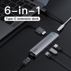 Baseus Mechanical Eye 6 in 1 USB Type-C Hub Grey (CAHUB-J0G)