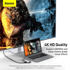 Baseus Metal Gleam 4 in 1 Multifunctional USB Type-C Hub Grey (CAHUB-CY0G)