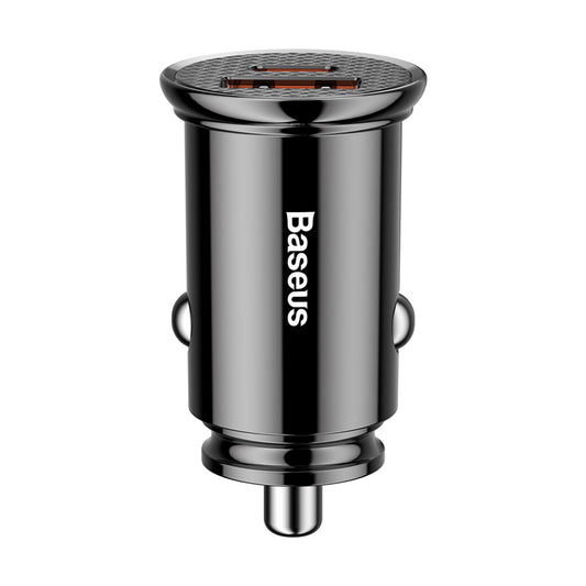 Baseus Circular Plastic Car Charger | PPS | USB A+C 2-in-1 30W Car Charger (CCALL-YS01)
