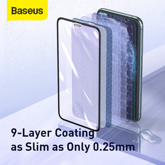 Baseus 0.25mm Full-screen Curved With Anti-blue Light Composite Film For iPhone X/XS/11 Pro 5.8inch Black (SGAPIPH58S-HB01)