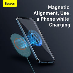 Baseus Light Magnetic Wireless Charger(Suit for iPhone 12 With Type-C Cable 1.5M)
