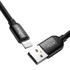Baseus Three Primary Colors 3-in-1 Cable USB for M+L+T 3.5A 0.3M/1.2M Black CAMLT-BSY01