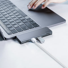 Baseus Harmonica 5 in 1Type-C USB Hub for Type-C Laptop Grey (CAHUB-K0G)
