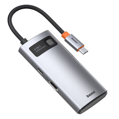 Baseus Metal Gleam 4 in 1 Multifunctional USB Type-C Hub Grey (CAHUB-CY0G)