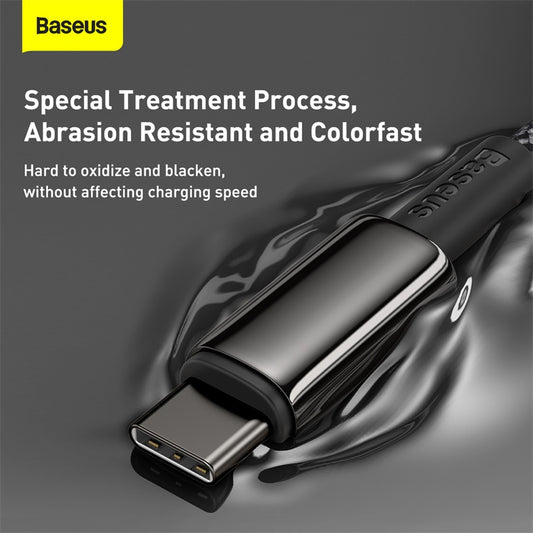Baseus Tungsten Gold Fast Charging Data Cable Type-C To Type-C 100W 1M/2M Black (CATWJ-01)