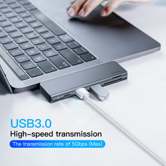 Baseus Harmonica 5 in 1Type-C USB Hub for Type-C Laptop Grey (CAHUB-K0G)