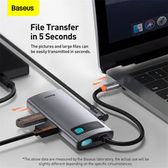 Baseus Metal Gleam 4 in 1 Multifunctional USB Type-C Hub Grey (CAHUB-CY0G)