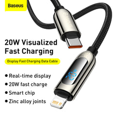 Baseus Display Fast Charging Data Cable Type-C To iPhone 20W (CATLSK-A01)