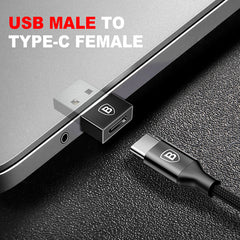 Baseus Exquisite USB Male To Type-C Female Adapter Converter Black (CATJQ-A01)
