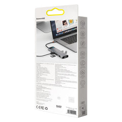Baseus Metal Gleam 11 in 1 Multifunctional USB Type-C Hub Grey -(CAHUB-CT0G)