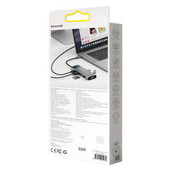 Baseus Metal Gleam 9 in 1 Multifunctional USB Type-C Hub Grey (CAHUB-CU0G)