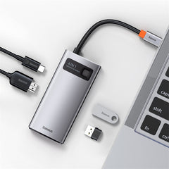 Baseus Metal Gleam 4 in 1 Multifunctional USB Type-C Hub Grey (CAHUB-CY0G)