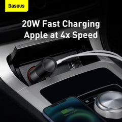 Baseus 120W Car Charger U + C + Cigarette Lighter Socket Grey (CCBT-C0G)
