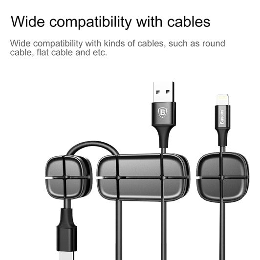 Baseus Cable Organizer Flexible Silicone USB Cable Winder Wire Management (ACTDJ-01)
