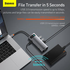 Baseus Metal Gleam 9 in 1 Multifunctional USB Type-C Hub Grey (CAHUB-CU0G)