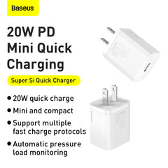 Baseus Super Si Quick Charger 1C 20W US Plug