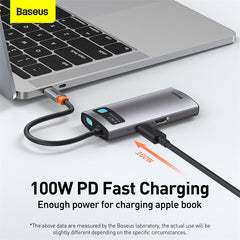 Baseus Metal Gleam 4 in 1 Multifunctional USB Type-C Hub Grey (CAHUB-CY0G)