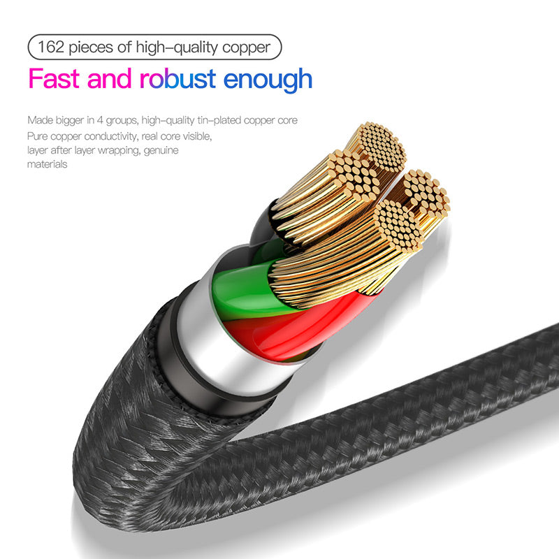 Baseus Horizontal Data Cable USB For Type-C 3A Black 1M (CATSP-D01)
