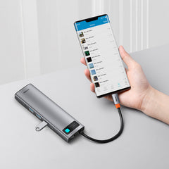 Baseus Metal Gleam 11 in 1 Multifunctional USB Type-C Hub Grey -(CAHUB-CT0G)