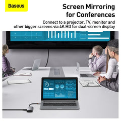 Baseus Metal Gleam 4 in 1 Multifunctional USB Type-C Hub Grey (CAHUB-CY0G)