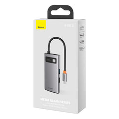 Baseus Metal Gleam 4 in 1 Multifunctional USB Type-C Hub Grey (CAHUB-CY0G)