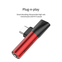 Baseus L41 Type-C To Type-C Female + 3.5 mm Female Audio Connector Splitter