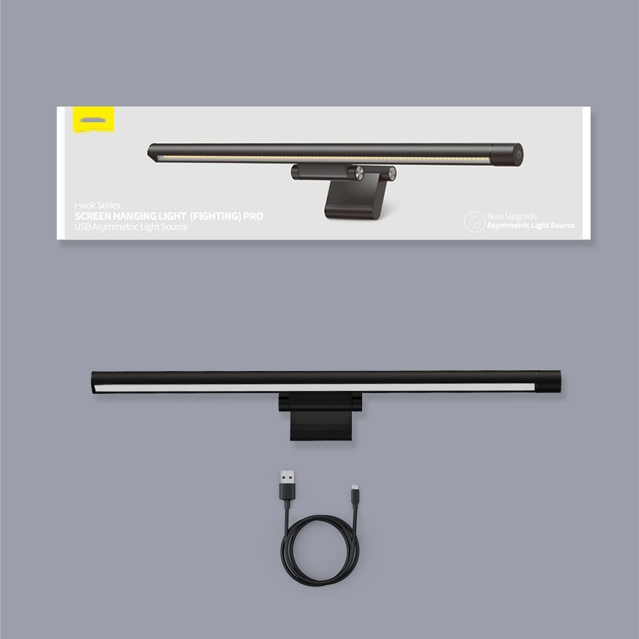 Baseus i-wok Series LED lamp for desktop monitor screen lighting black (DGIWK-P01) packaging