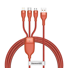 Baseus Flash Series One-for-Three Fast Charging Data Cable USB To M+L+C 1.2M (CA1T3-G1)