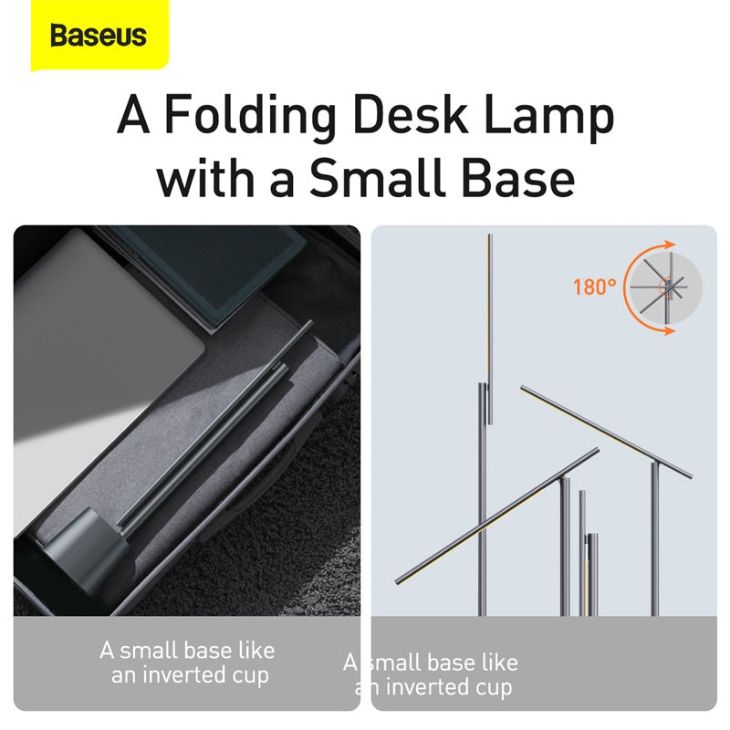 Baseus Smart Eye Folding Reading Desk LED Lamp Rechargeable Smart Light GREY (DGZG-0G)