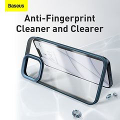 Baseus Crystal Phone Case Hard Case for iPhone 13 Pro with TPU Frame (iPhone 13 Pro Max 6.7 inch Blue)