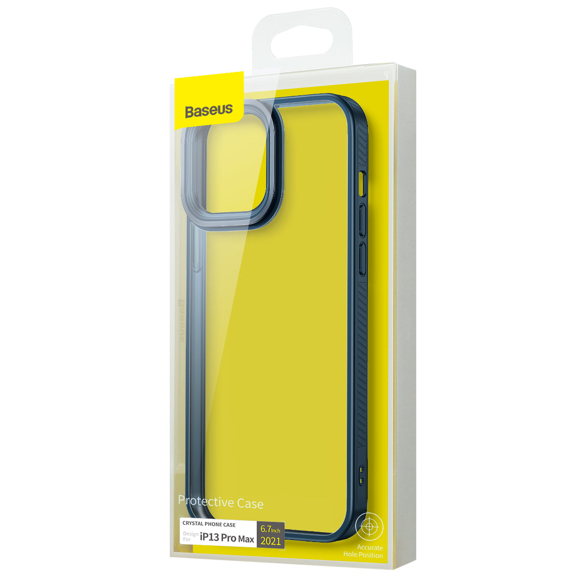 Baseus Crystal Phone Case Hard Case for iPhone 13 Pro with TPU Frame (iPhone 13 Pro Max 6.7 inch Blue)