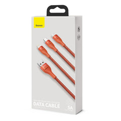 Baseus Flash Series One-for-Three Fast Charging Data Cable USB To M+L+C 1.2M (CA1T3-G1)