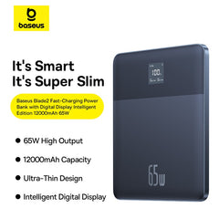 Baseus Blade2 Fast-Charging Power Bank with Digital Display Intelligent Edition 12000mAh 65W Canyon Coral