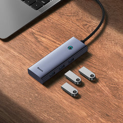 Baseus USB Hub 5-in-1 Hub UltraJoy Series USB-C to HDMI4K@30Hz+3xUSB 3.0+1xPD (grey)-B00052801811-00