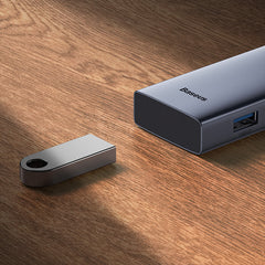 Baseus USB Hub 5-in-1 Hub UltraJoy Series USB-C to HDMI4K@30Hz+3xUSB 3.0+1xPD (grey)-B00052801811-00