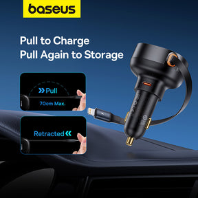 Baseus Enjoyment Pro Car Charger C+Retractable iP Cable 55W-C00057803111-00