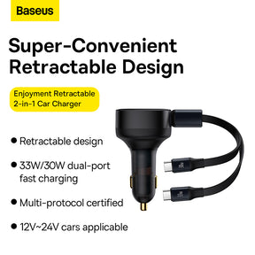 Car charger Car Charger Baseus Enjoyment with cable USB-C, 33W (Black)-C00035500111-00