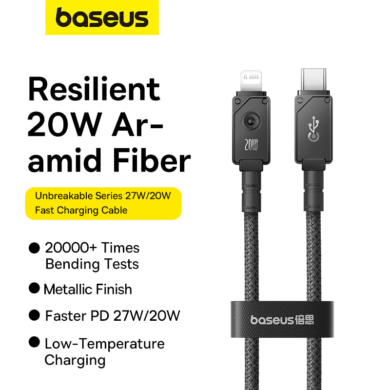 Baseus Cable Premium Unbreakable Series Fast Charging Data Cable Type-C to Lightning For Iphone 11 12 13 14 15 Series 20W P10355803111-00